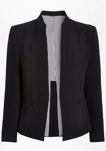 女士短款對襟黑色西服定制 女士短款對襟黑色西服定制